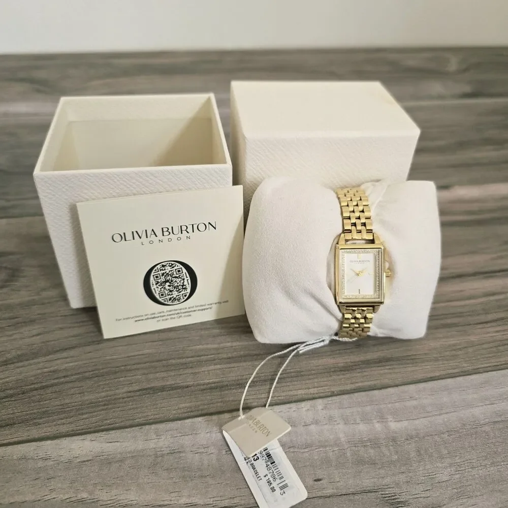 Olivia Burton Townhouse Quartz Gold-Tone Stainless Bracelet Rectangular Watch